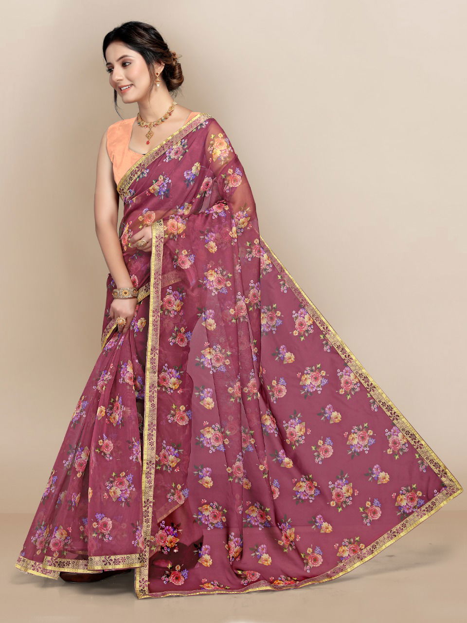 Kia Fancy Regular Wear Organza Net Latest Saree Collection